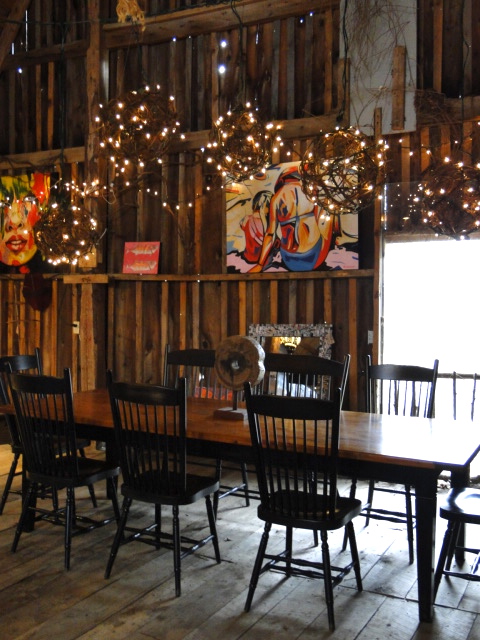 Grapevine balls and paintings