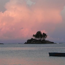 sunset on the island