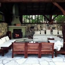 A stone barn foundation with pool #creative #DIY via www.lynneknowlton.com