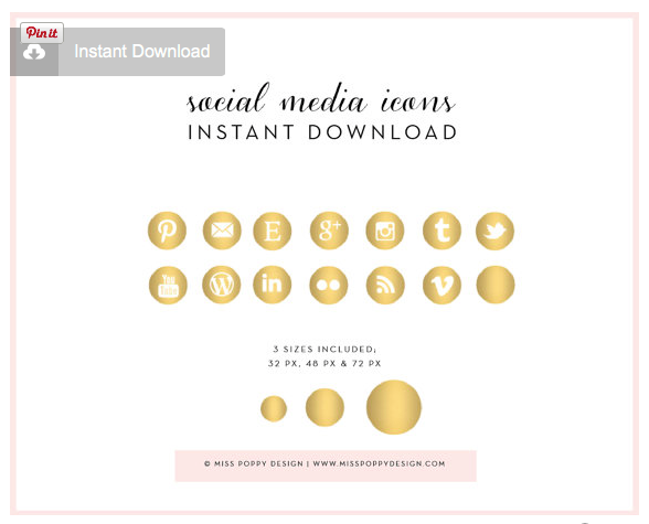 Social Media Icons in GOLD