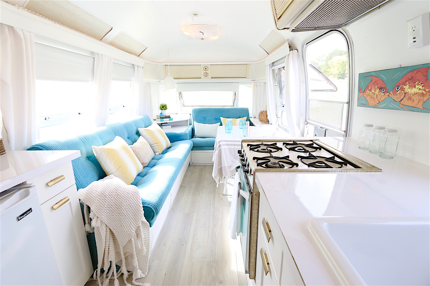 Before After Airstream Renovation Design The Life You Gold Accents Love Airstreams Click On The Photo To See Before And After Transformation Of A